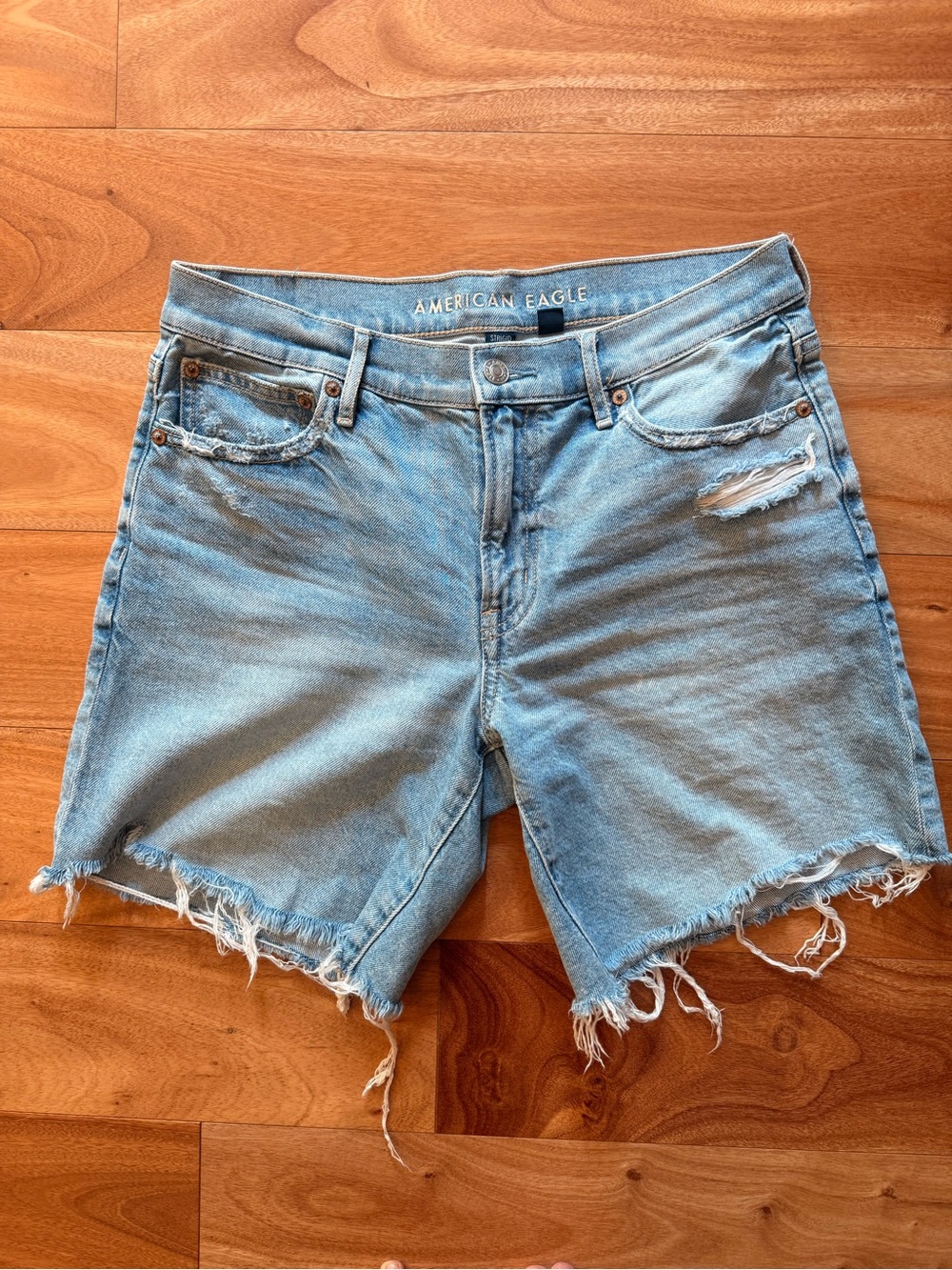 American Eagle distressed denim shorts